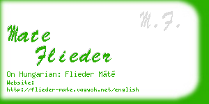 mate flieder business card